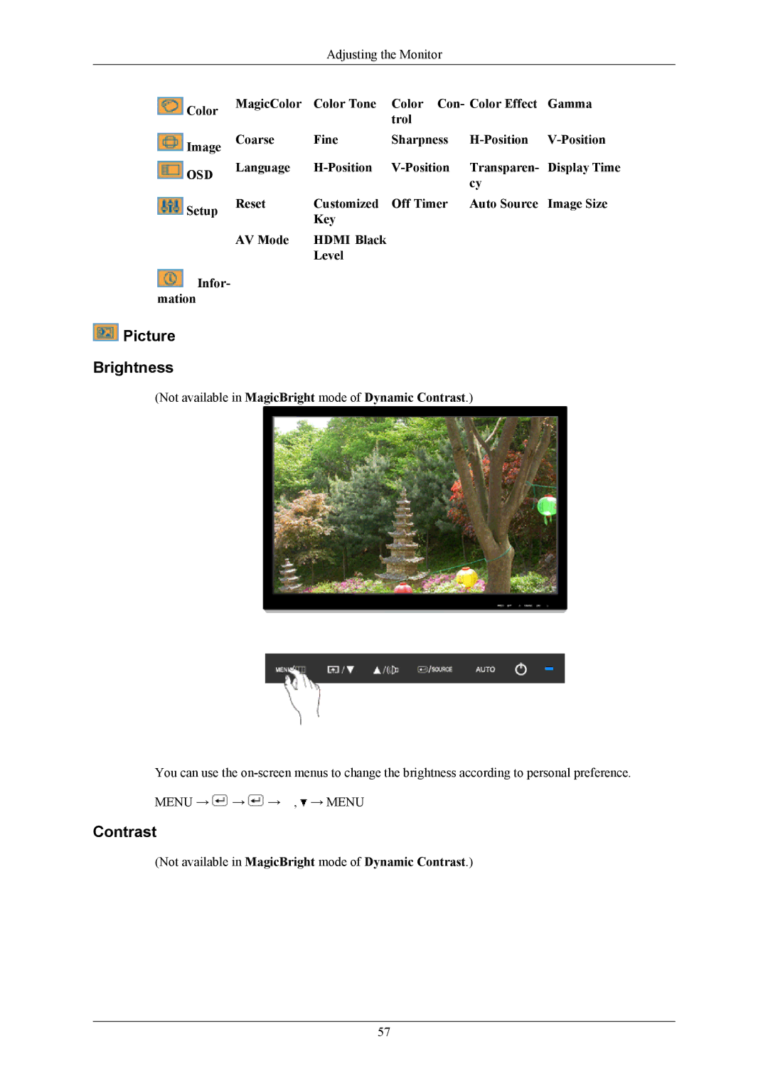 Samsung 2693HM, 2493HM user manual Picture Brightness 