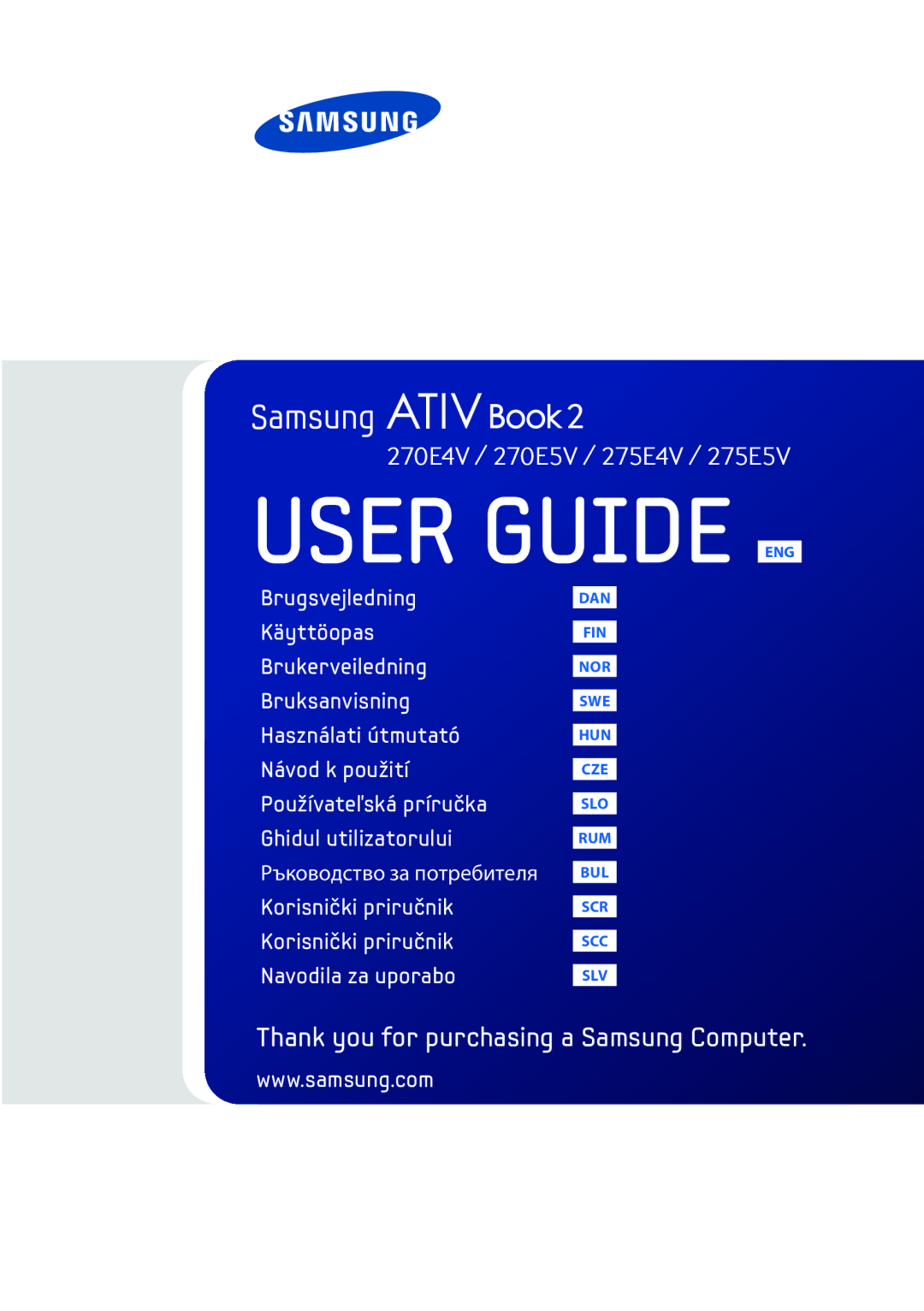 Samsung 275E5V, 275E4V, 270E4V, 270E5V manual User Guide ENG 