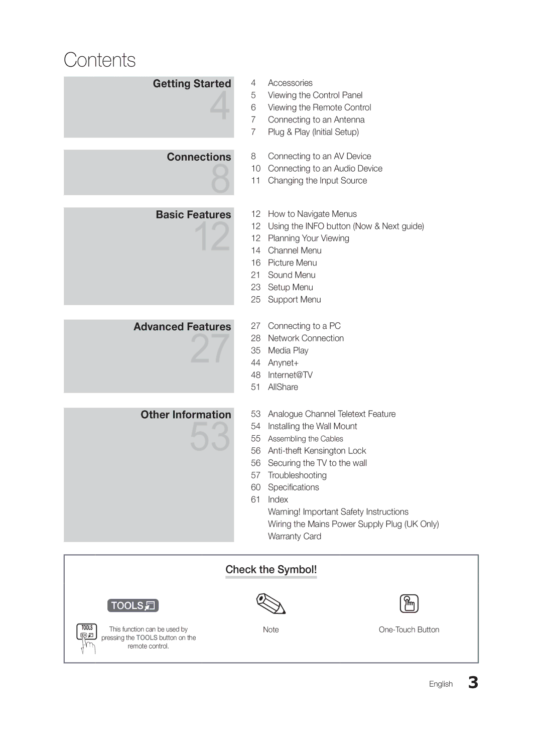 Samsung 300 user manual Contents 