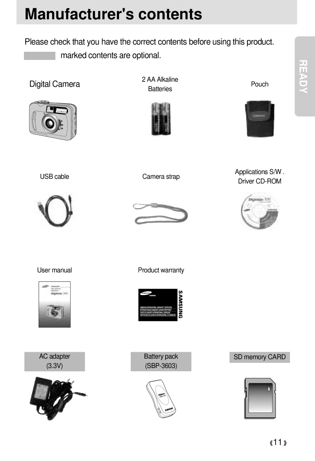 Samsung 300 manual Manufacturers contents 