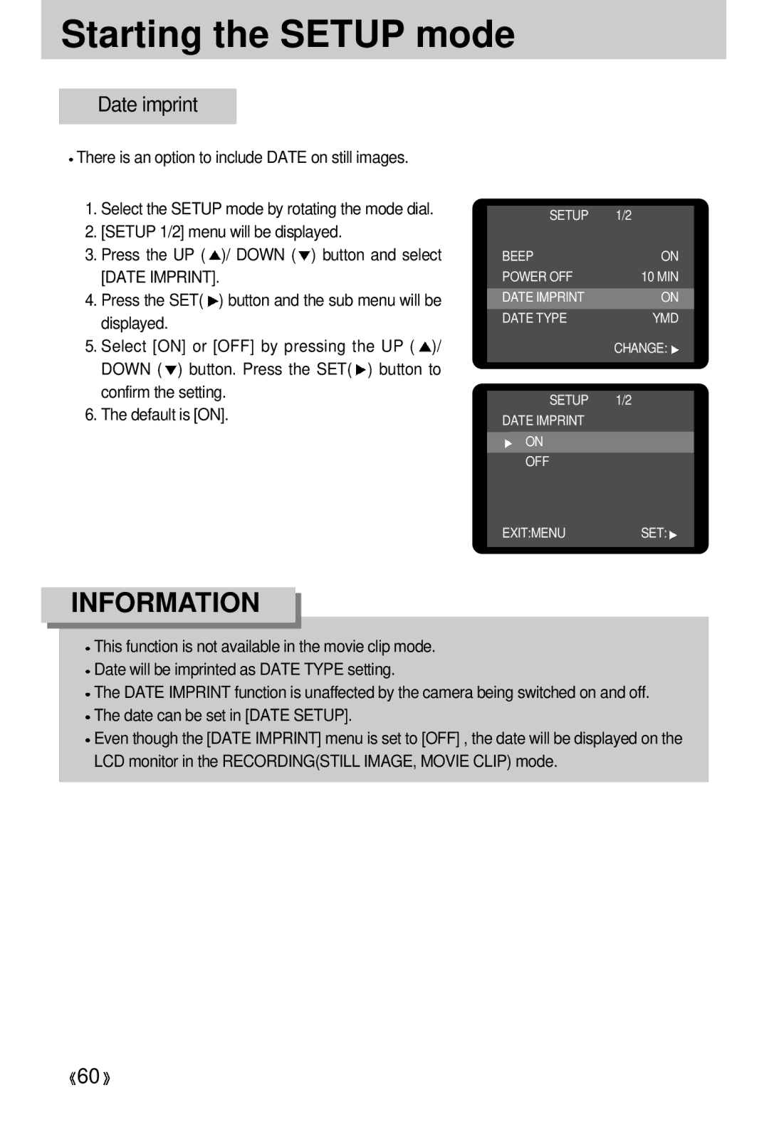 Samsung 300 manual Date imprint 