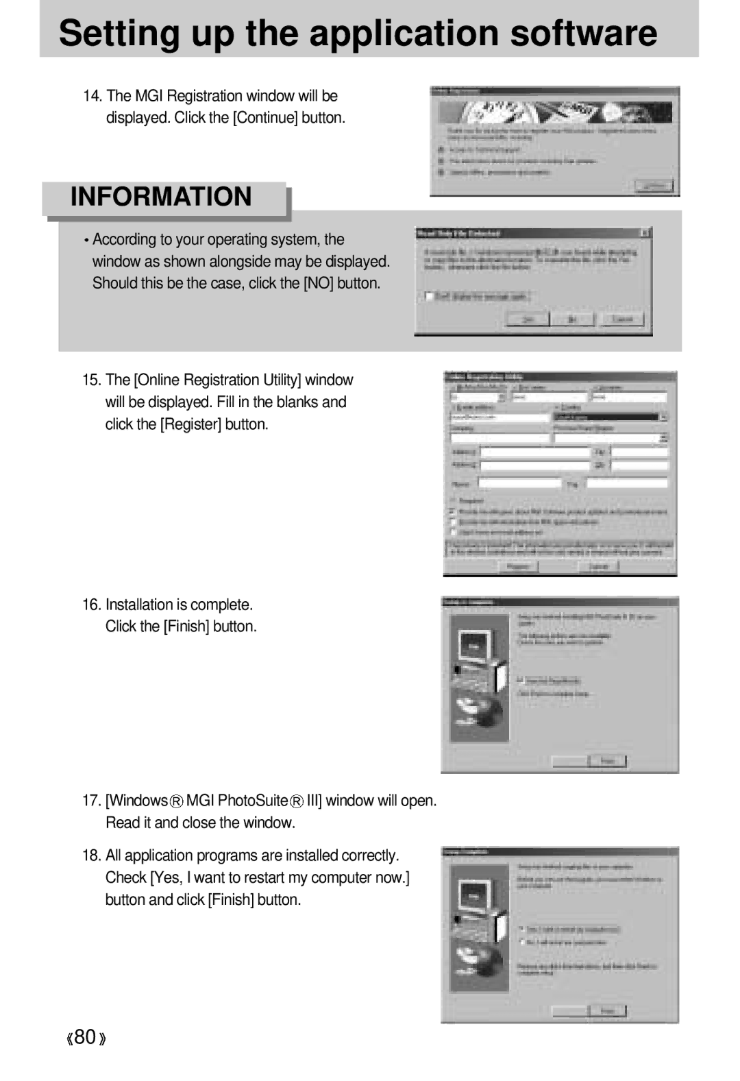 Samsung 300 manual Setting up the application software 