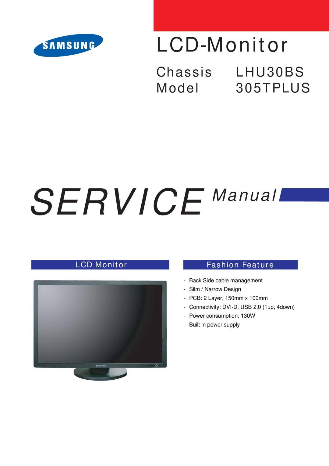 Samsung LHU30BS, 305TPLUS service manual LCD-Monitor 