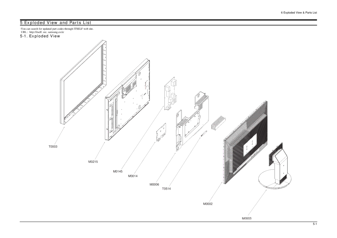 Samsung LHU30BS, 305TPLUS service manual Exploded View and Parts List 