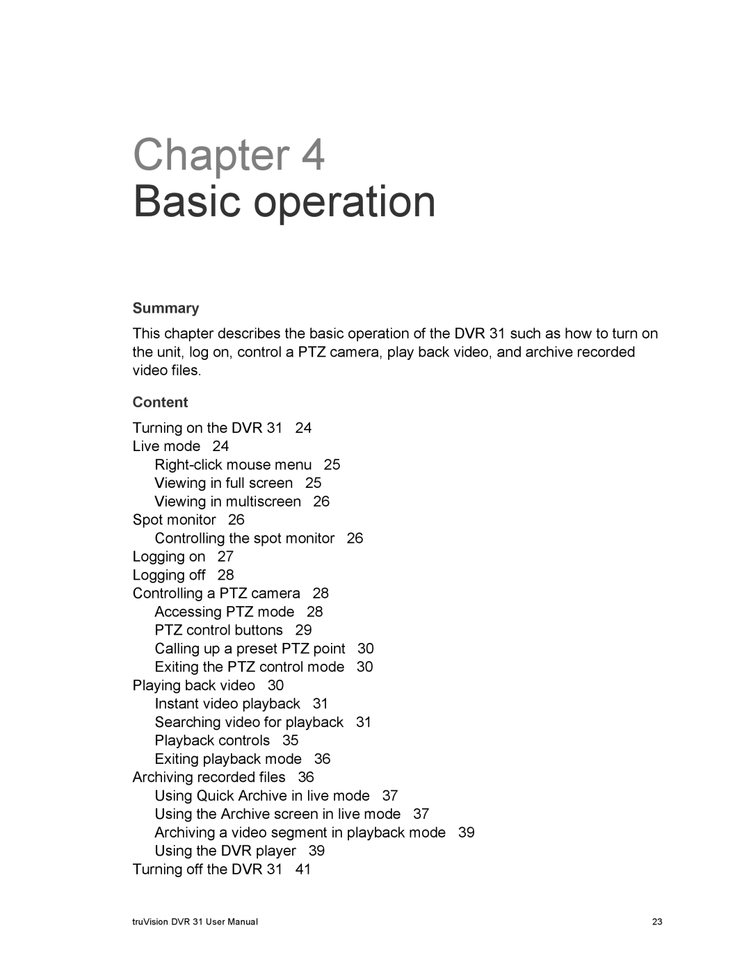 Samsung 31 user manual Basic operation 