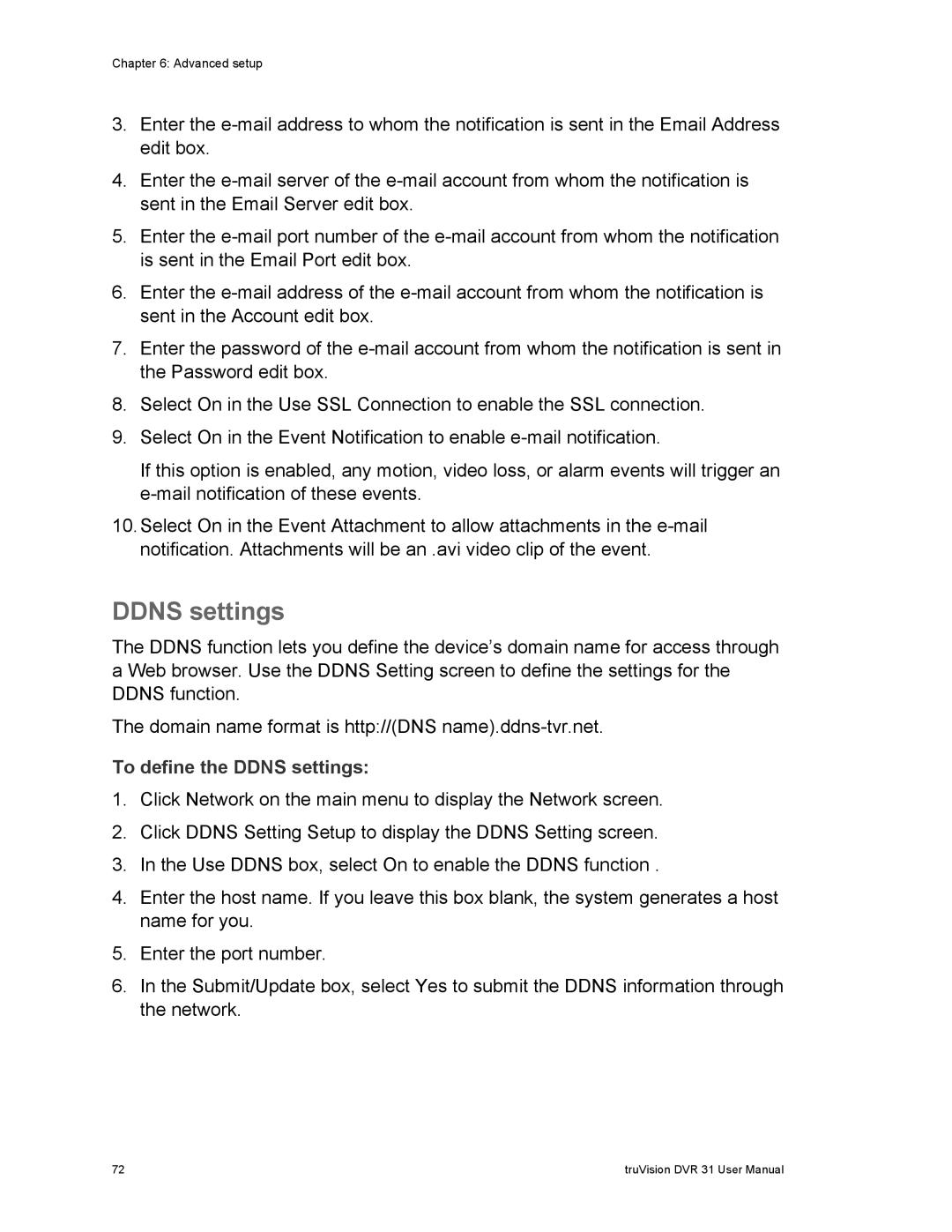 Samsung 31 user manual To define the Ddns settings 