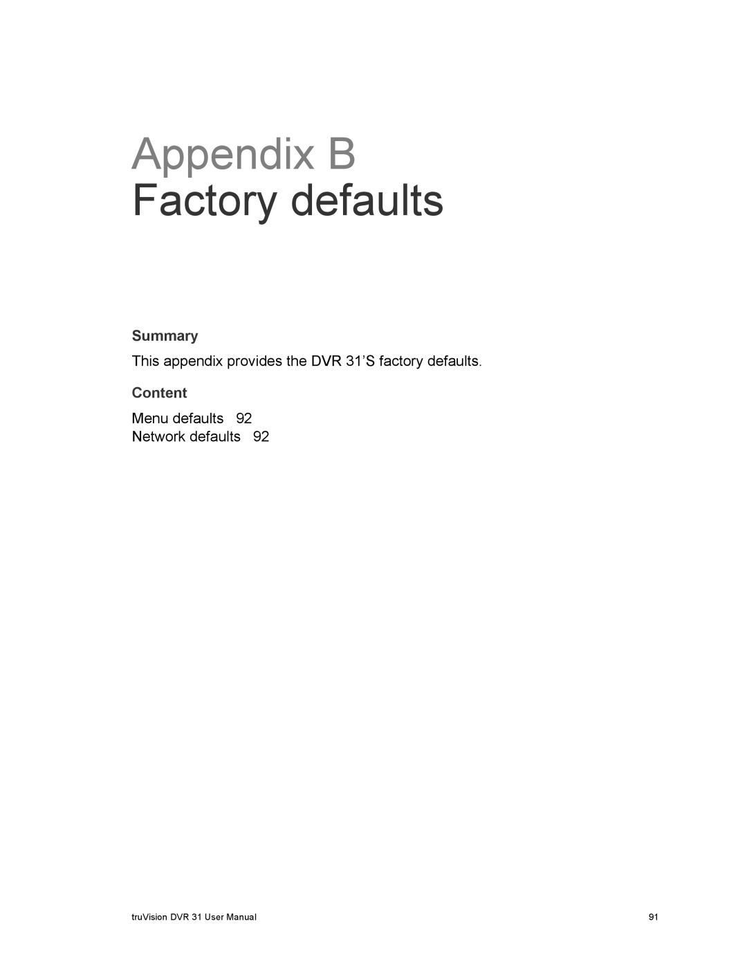 Samsung 31 user manual Appendix B 