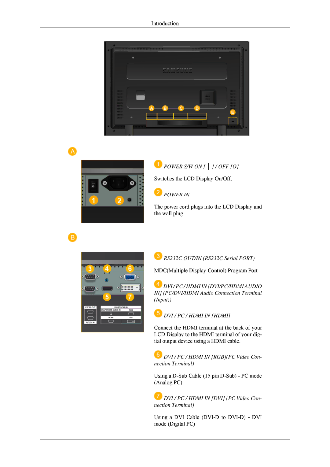 Samsung 320MP-2 quick start Power, DVI / PC / Hdmi in Hdmi 