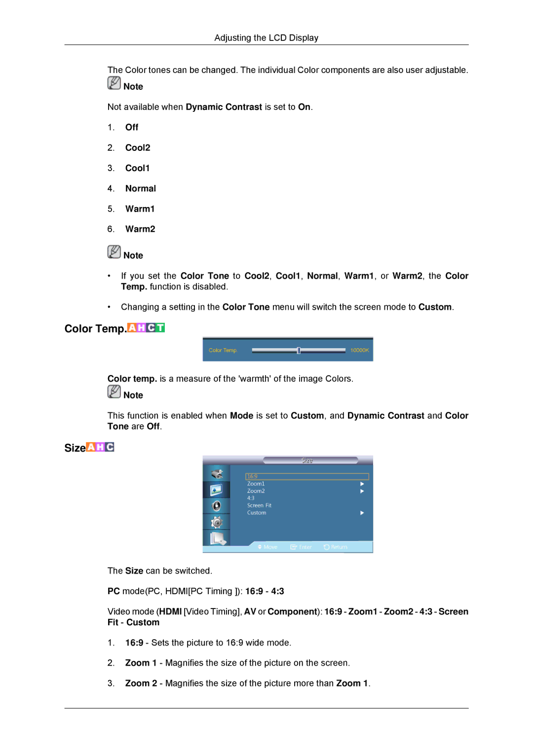 Samsung 320MX-3, 320MP-3, 320MXN-3, 320MPN-3 user manual Color Temp 