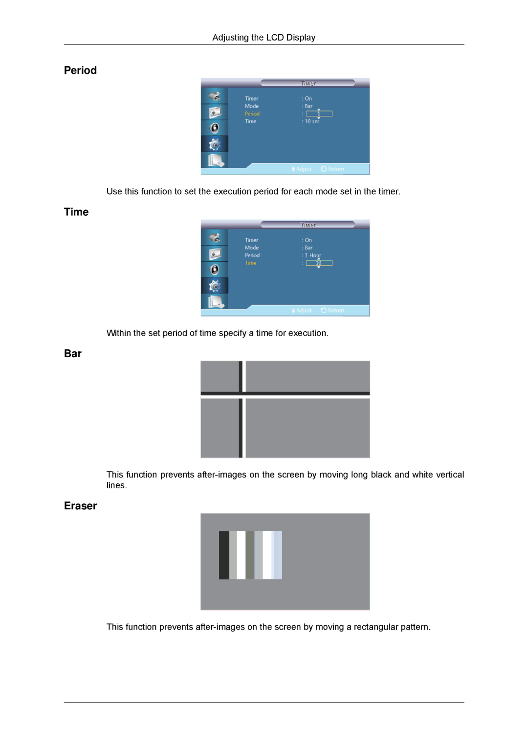 Samsung 320MPN-3, 320MP-3, 320MXN-3, 320MX-3 user manual Period, Bar, Eraser 