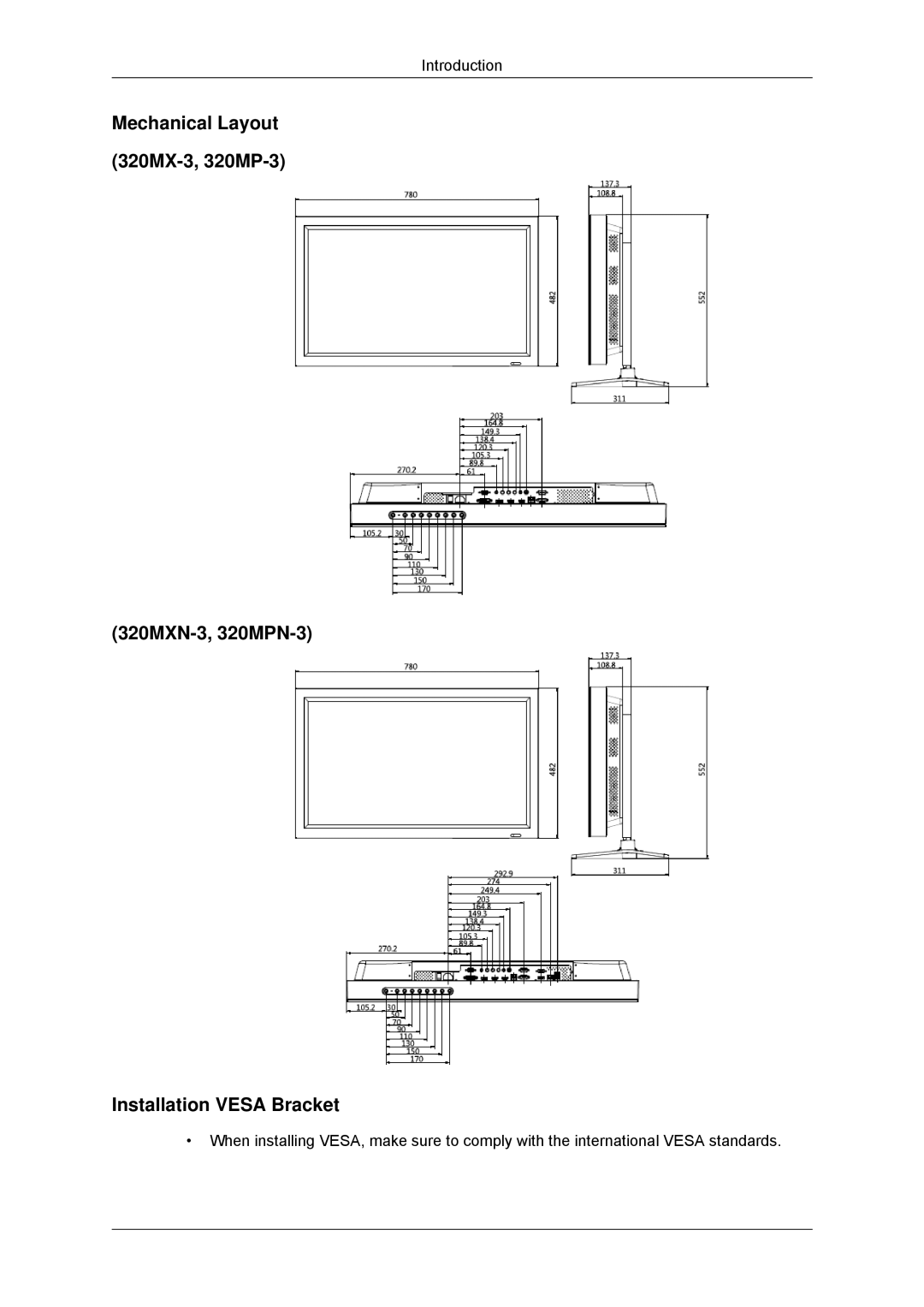 Samsung 320MX-3, 320MP-3, 320MXN-3, 320MPN-3 user manual Introduction 