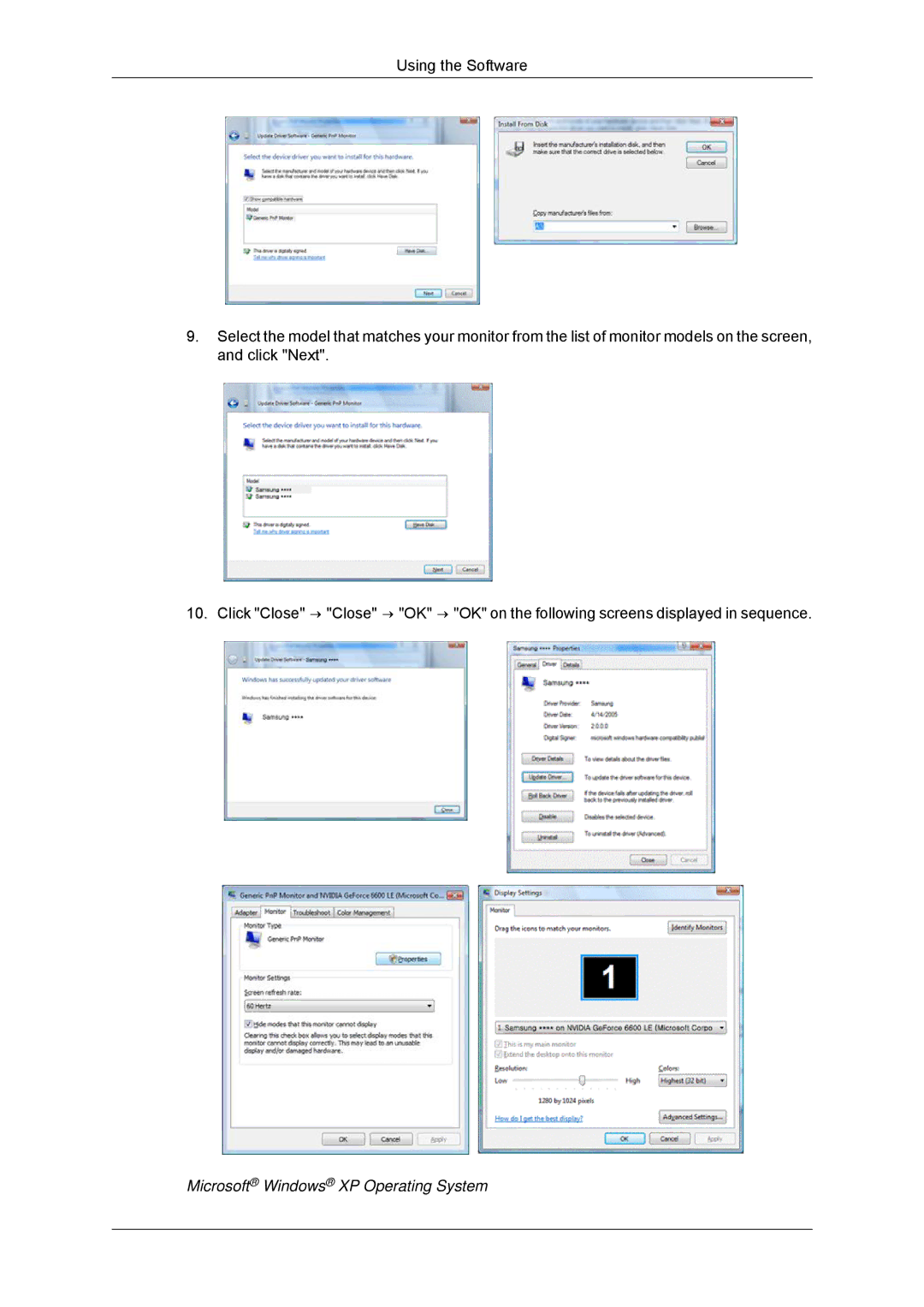 Samsung 320MP-3, 320MXN-3, 320MPN-3, 320MX-3 user manual Microsoft Windows XP Operating System 