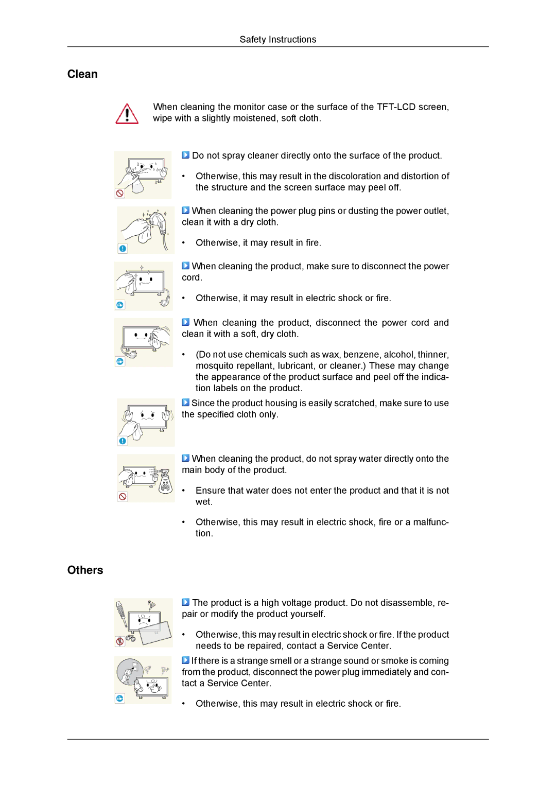 Samsung 320MXN-3, 320MP-3, 320MPN-3, 320MX-3 user manual Clean, Others 