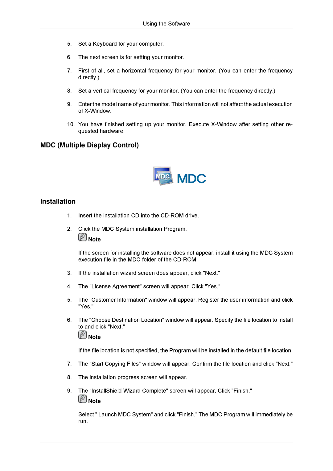 Samsung 320MXN-3, 320MP-3, 320MPN-3, 320MX-3 user manual MDC Multiple Display Control Installation 