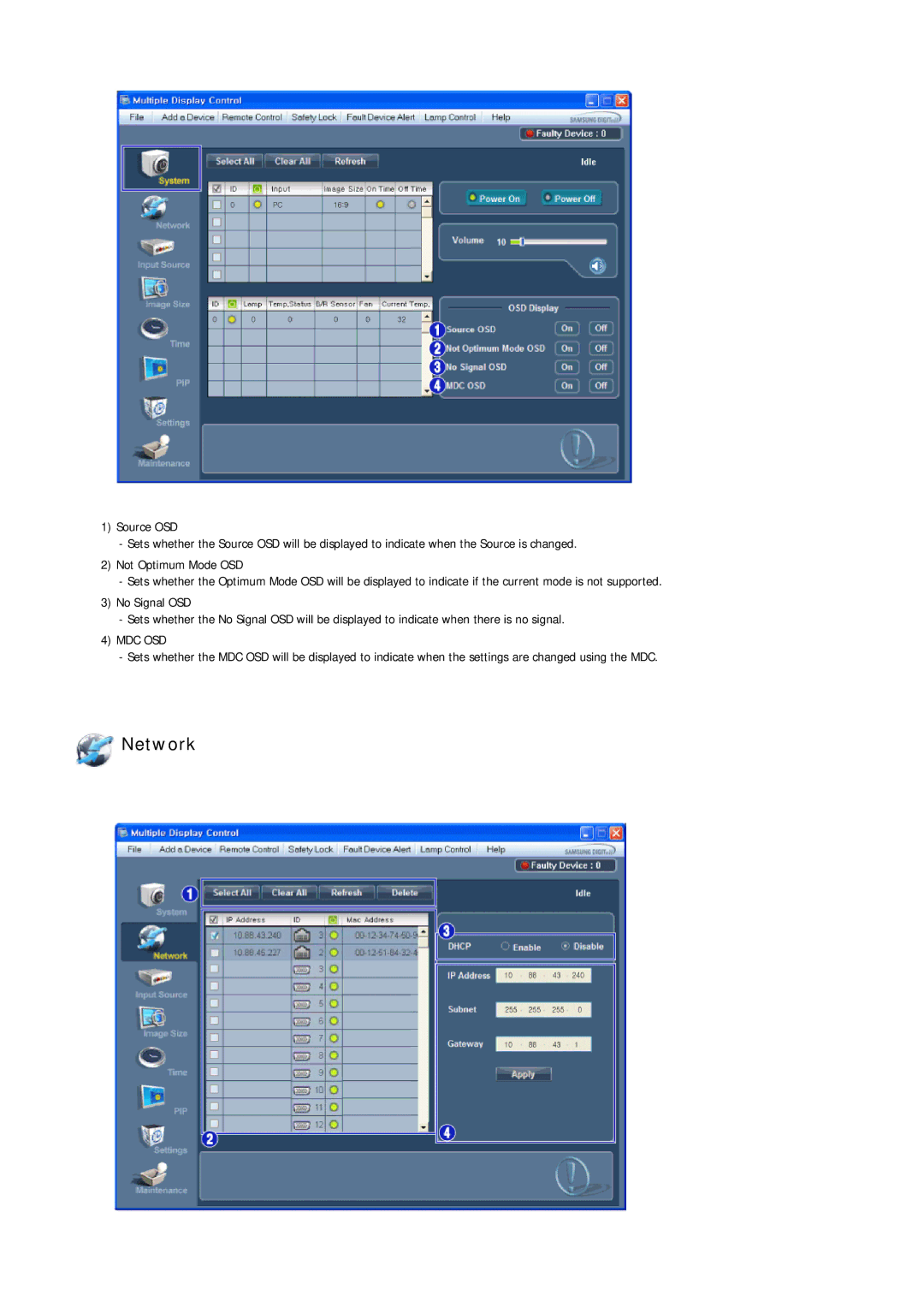 Samsung 320MP-3, 320MXN-3, 320MPN-3, 320MX-3 user manual Network 