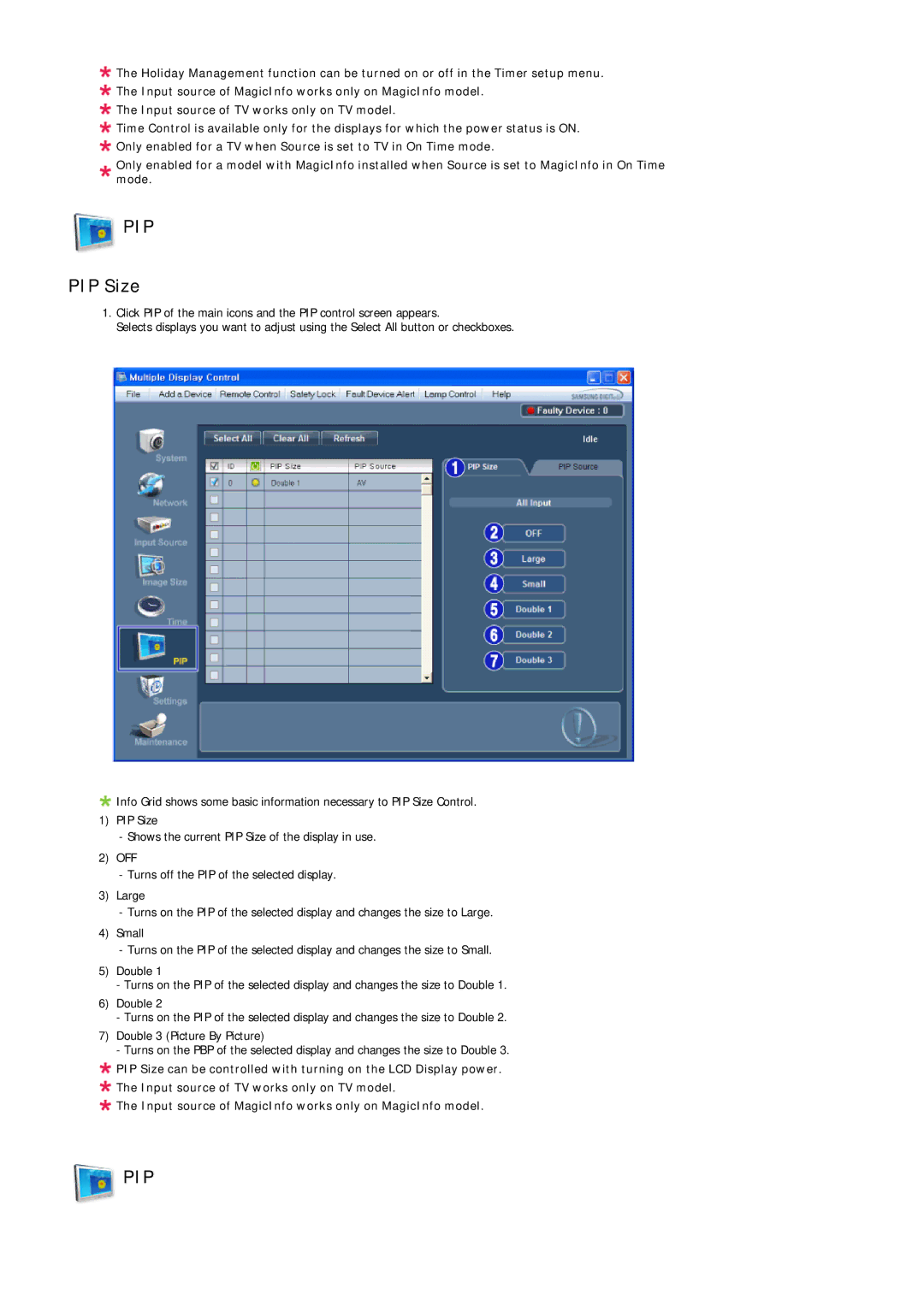 Samsung 320MPN-3, 320MP-3, 320MXN-3, 320MX-3 user manual Pip 