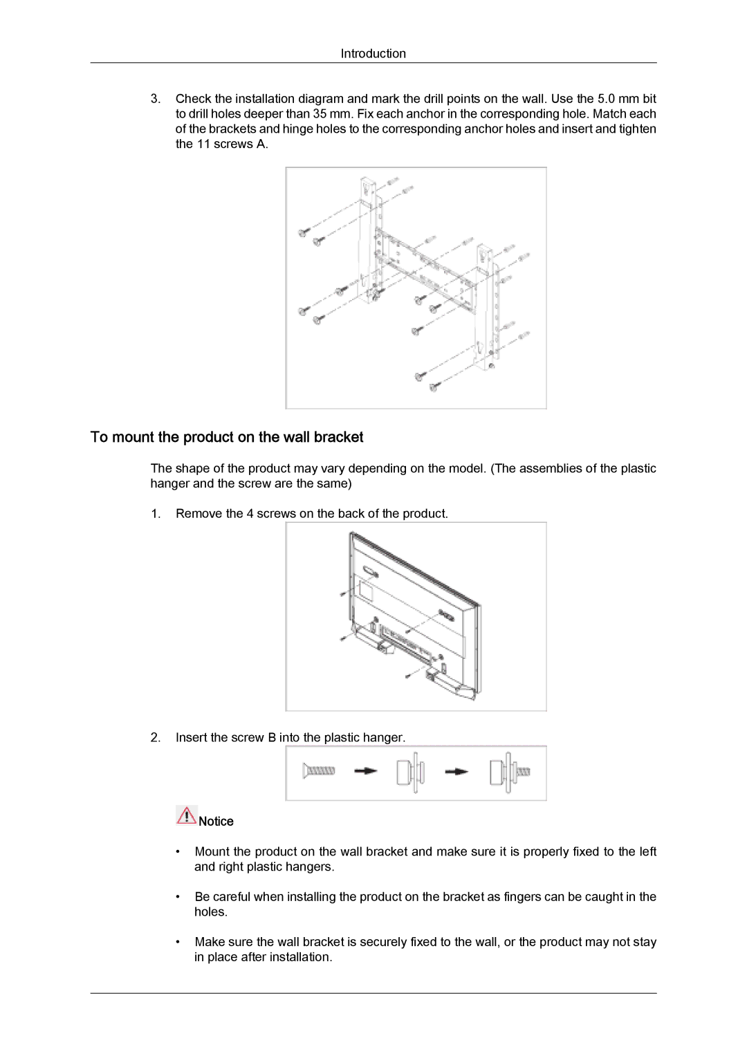 Samsung 320MXN-2, 320MX-2 quick start To mount the product on the wall bracket 