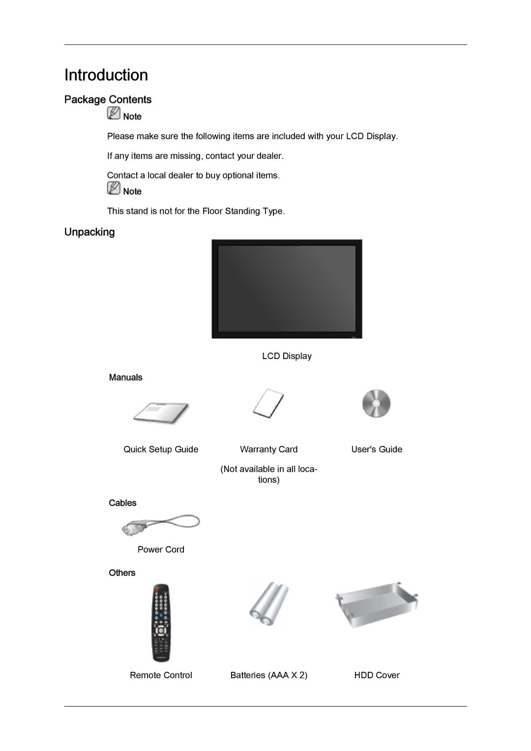 Samsung 320MX-2, 320MXN-2 quick start Package Contents, Unpacking 