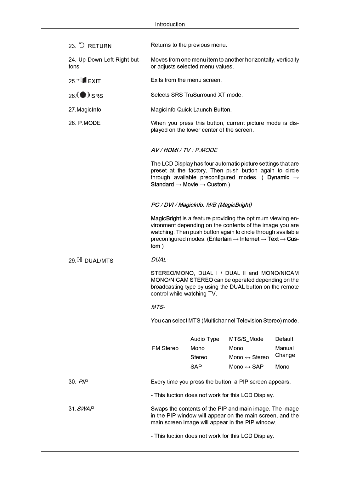 Samsung LH32TCTMBC/EN, 320TSN-NB manual Standard → Movie → Custom, Tom 