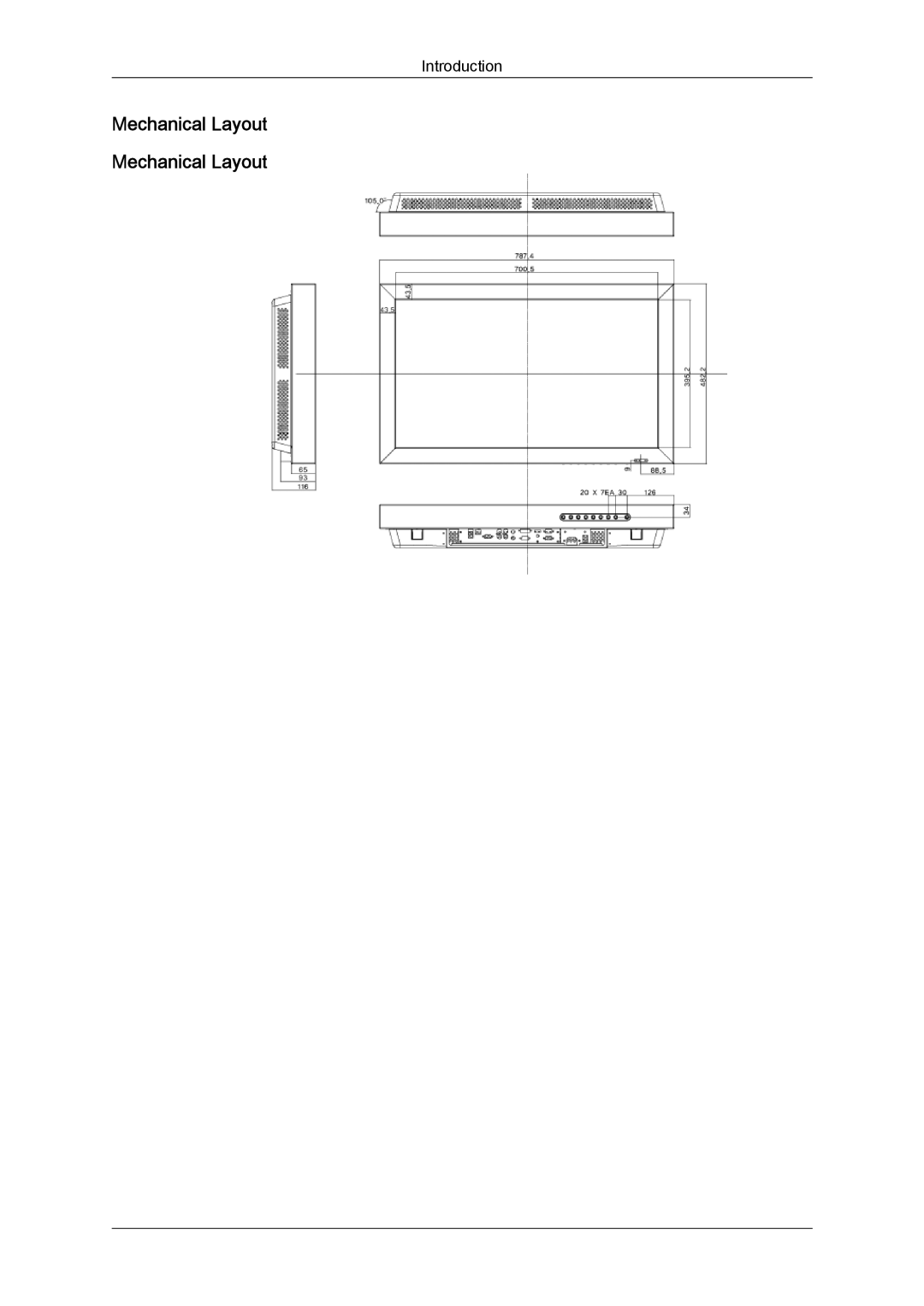 Samsung 320TSN-NB, LH32TCTMBC/EN manual Mechanical Layout 