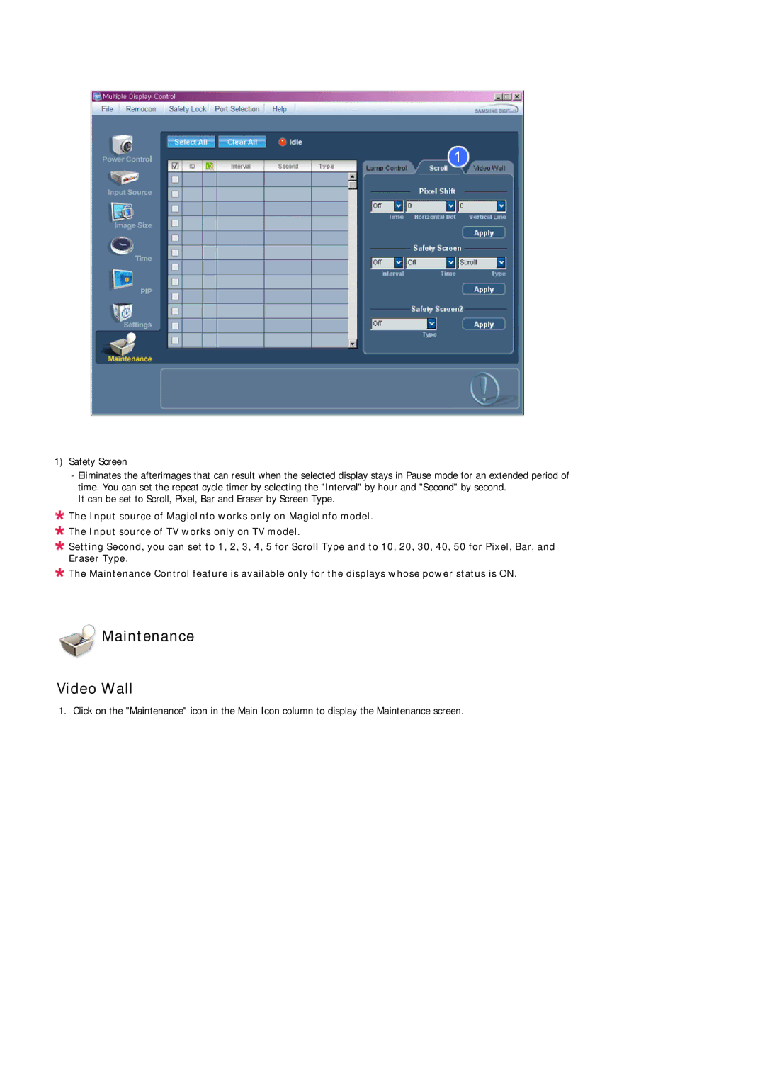 Samsung LH32TCTMBC/EN, 320TSN-NB manual Maintenance Video Wall 