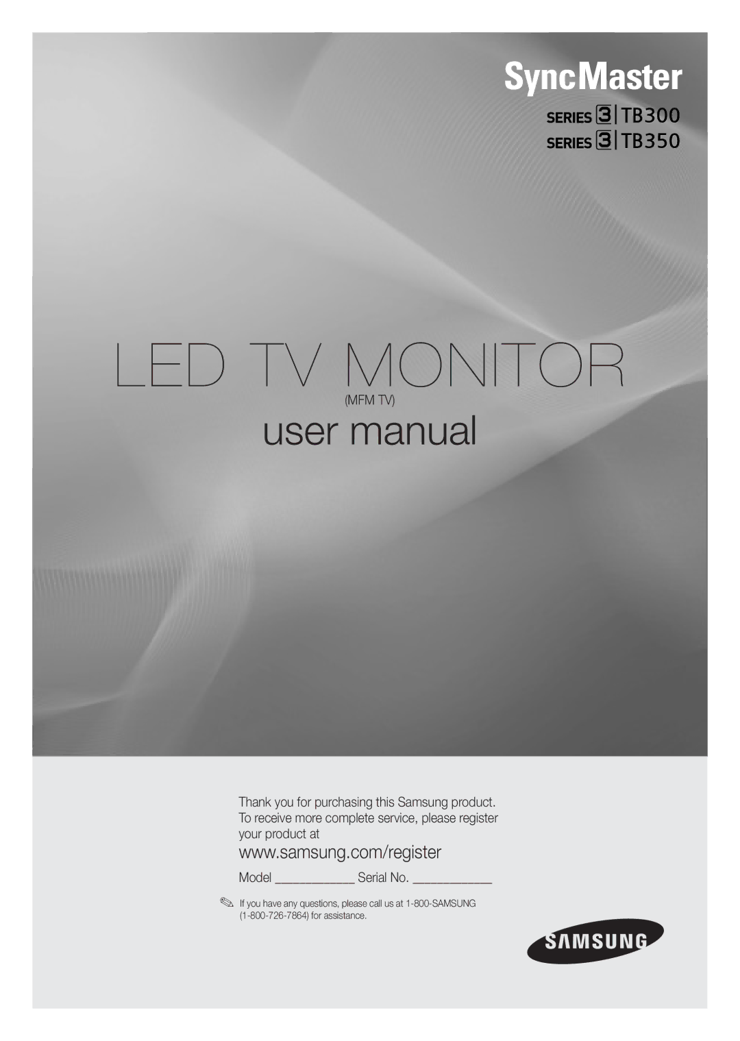 Samsung LT22B350ND/ZA, LT27B350NDZA, T24B350ND user manual LED TV Monitor 