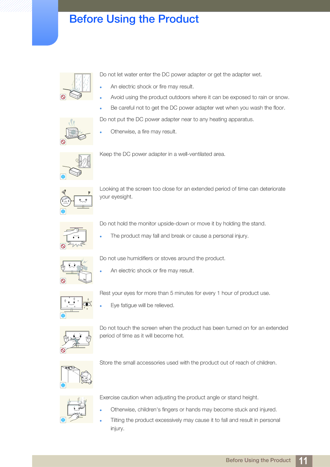 Samsung S23B550V, S27B350H, S27B550V user manual Injury 