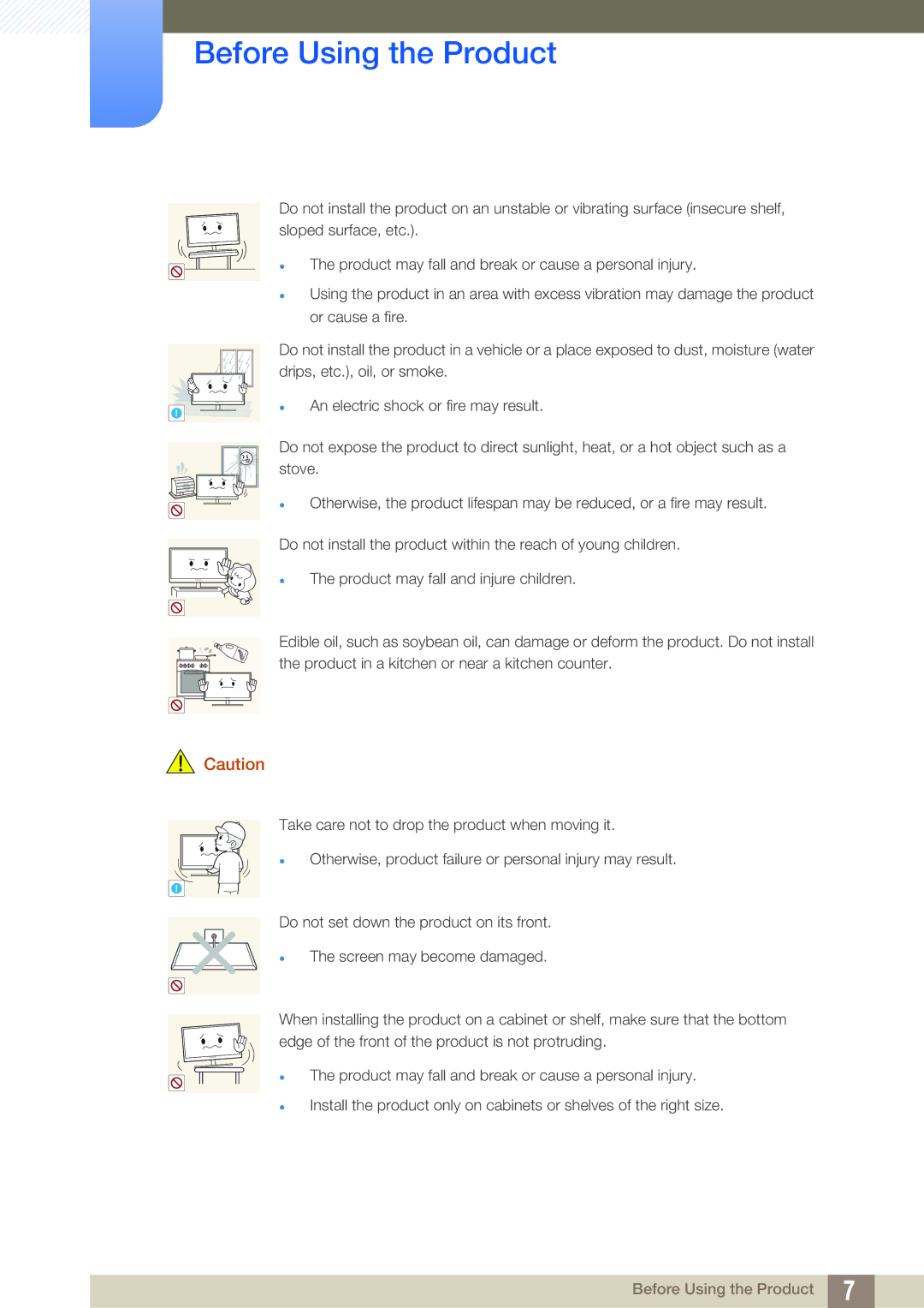 Samsung S23B550V, S27B350H, S27B550V user manual Before Using the Product 