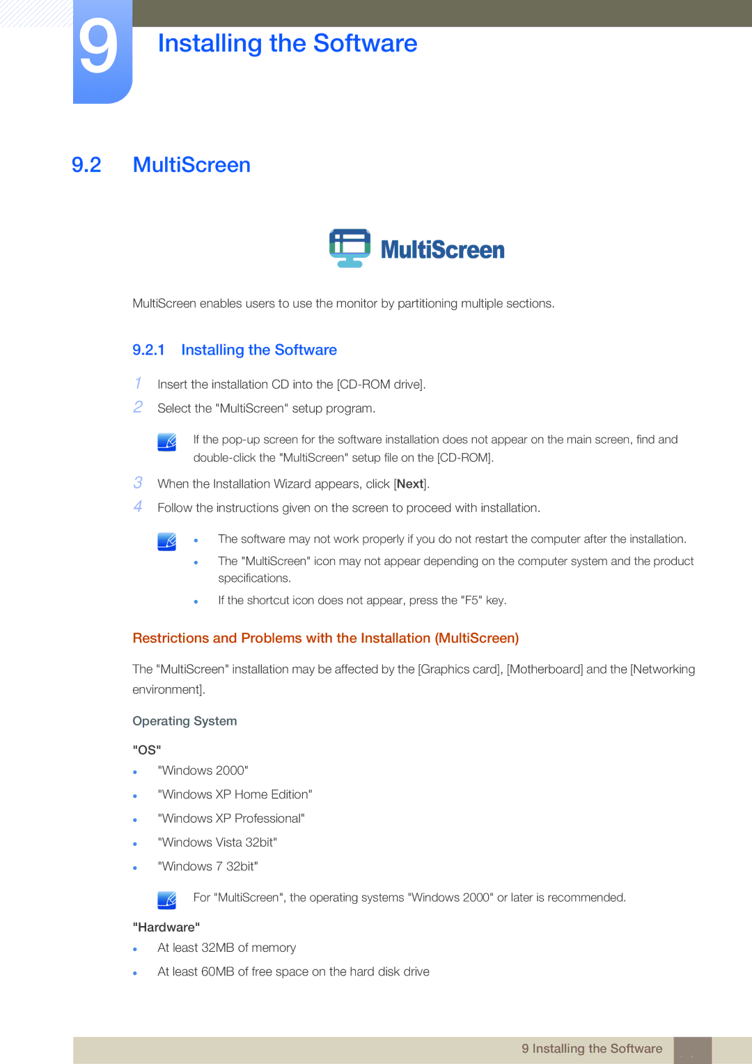 Samsung S27B350H, S27B550V, S23B550V user manual MultiScreen 