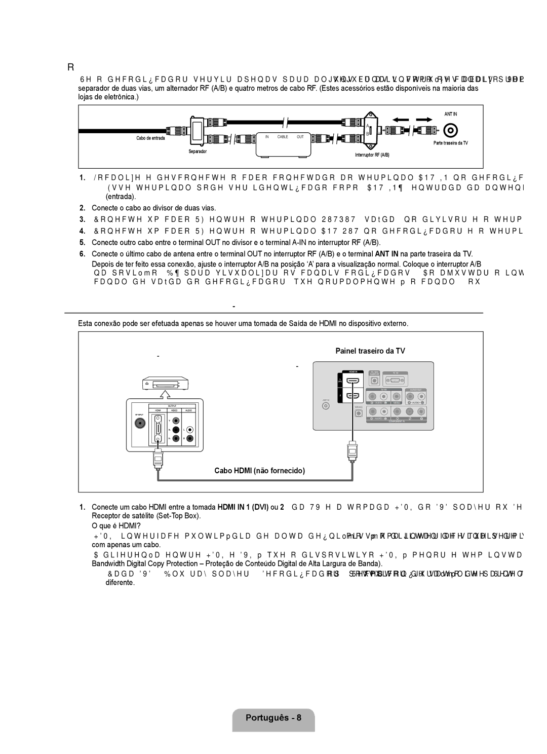 Samsung 350 user manual Cabo Hdmi não fornecido 