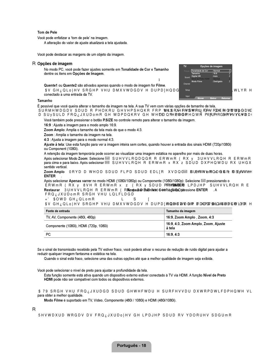 Samsung 350 user manual Opções de imagem, Restaurar → OK / Cancelar 