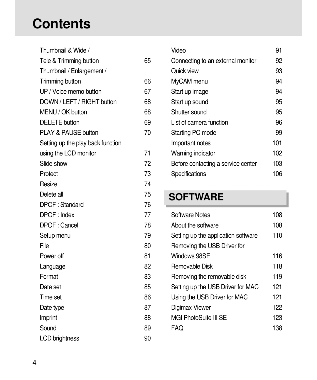 Samsung 3500, V3 Connecting to an external monitor, Setting up the play back function, Before contacting a service center 