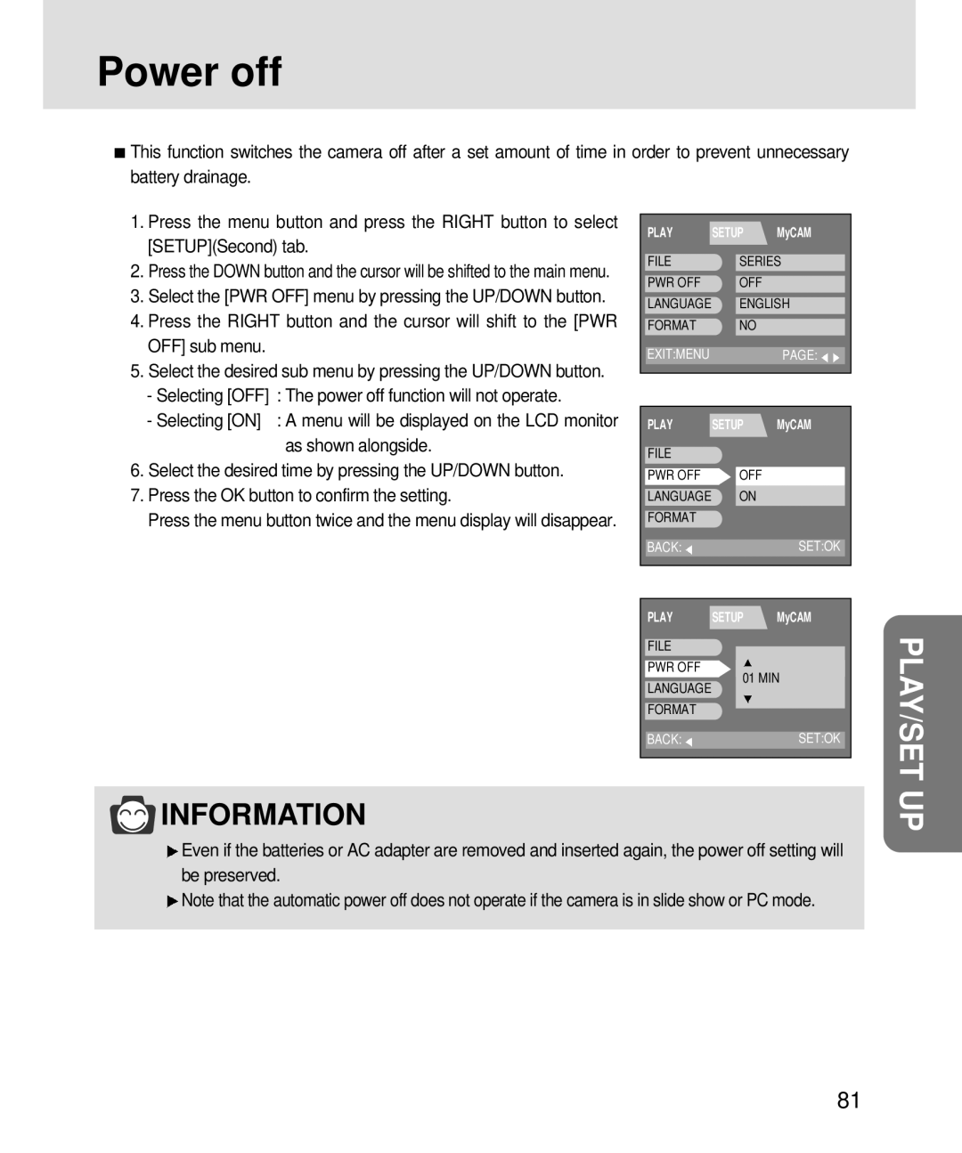 Samsung V3, 3500 manual Power off 