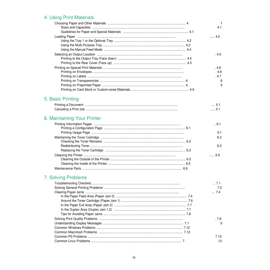 Samsung 3560 manual Printing a Document Canceling a Print Job, Clearing Paper Jams 