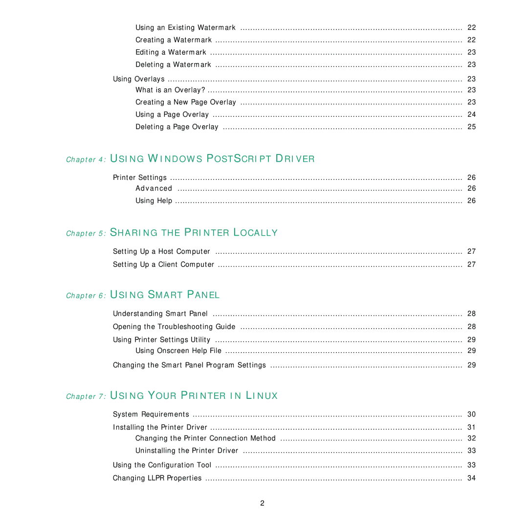 Samsung 3560 manual Using Windows Postscript Driver 