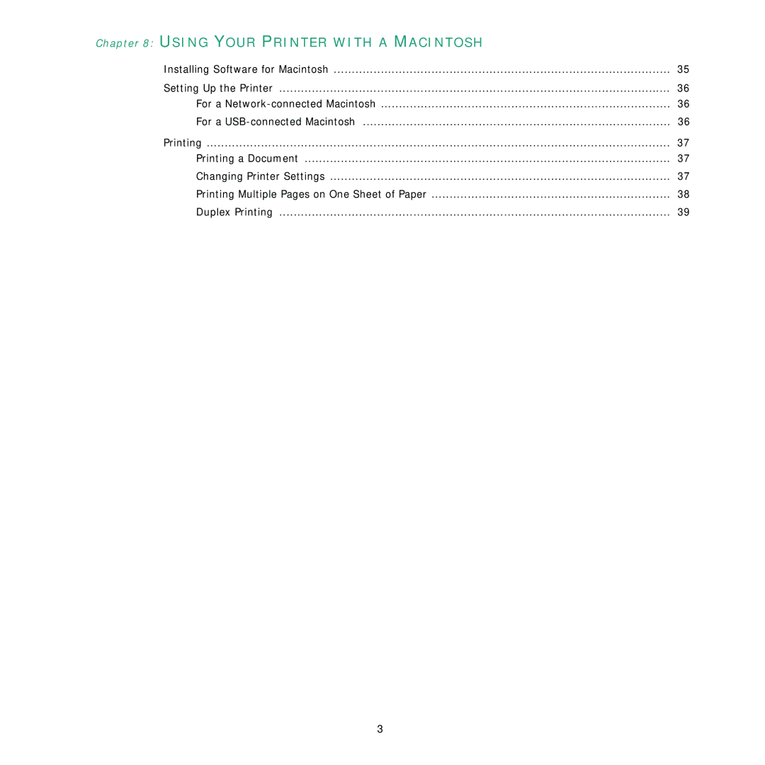 Samsung 3560 manual Using Your Printer with a Macintosh 