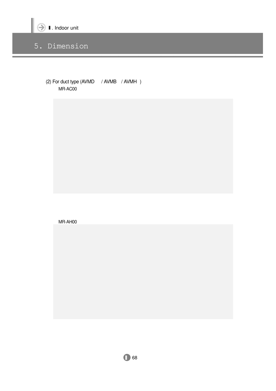 Samsung 3759 technical manual For duct type Avmd / Avmb / Avmh, MR-AC00 MR-AH00 