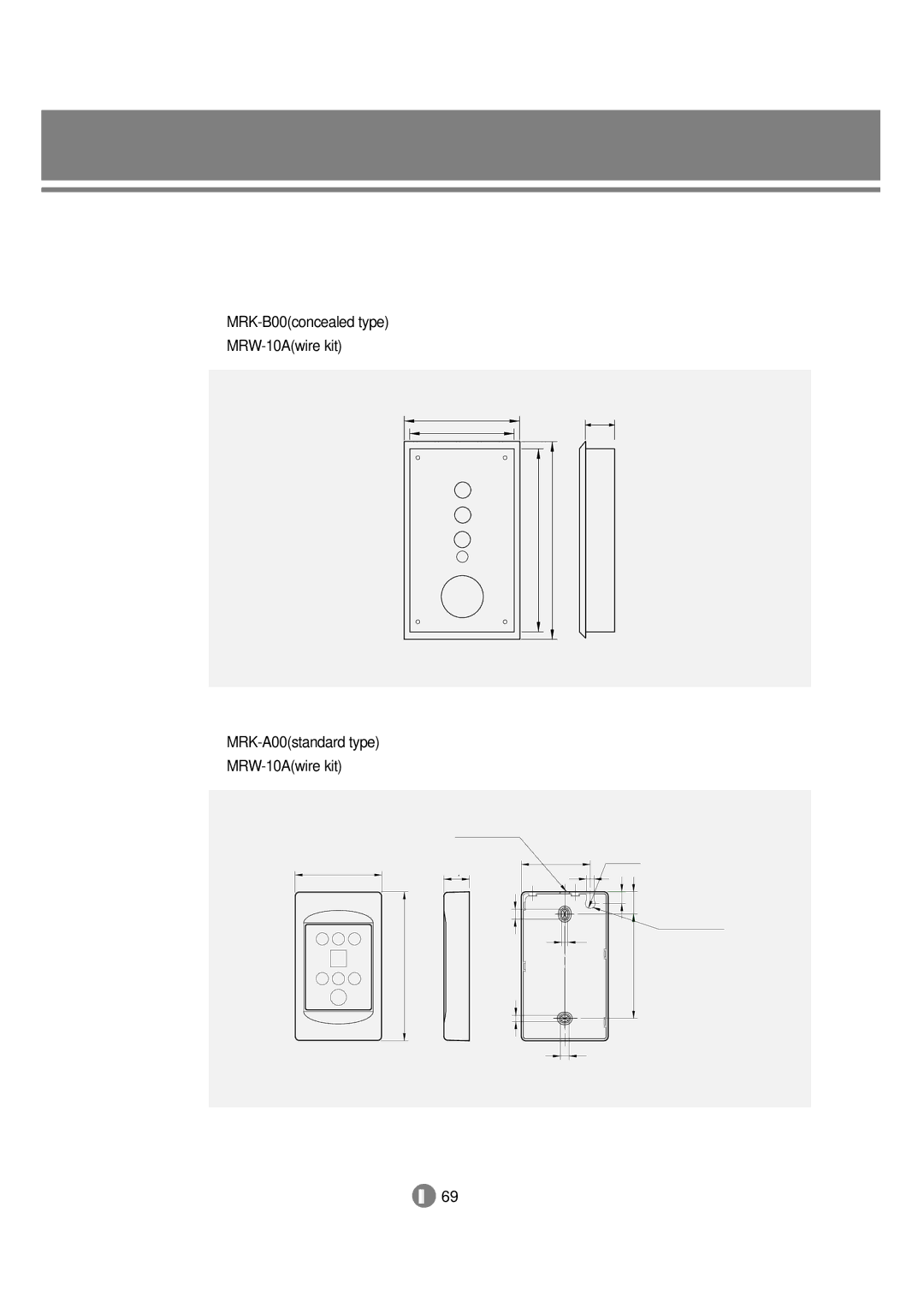 Samsung 3759 technical manual MRK-B00concealed type MRW-10Awire kit MRK-A00standard type 