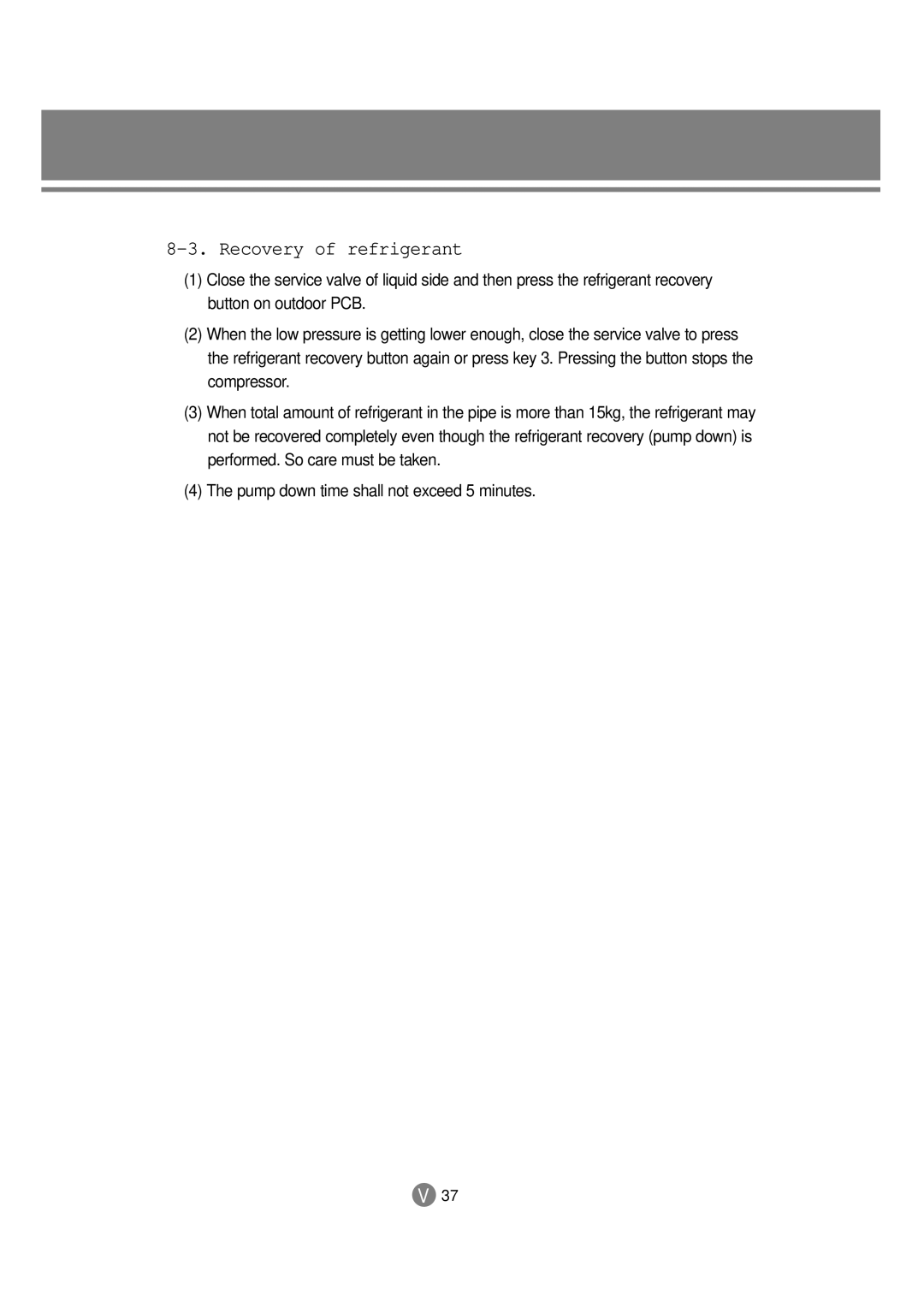 Samsung 3759 technical manual Recovery of refrigerant 