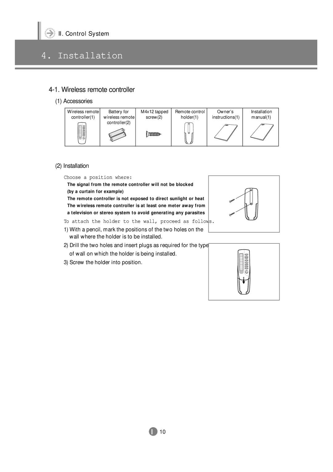 Samsung 3759 technical manual Installation, Accessories 