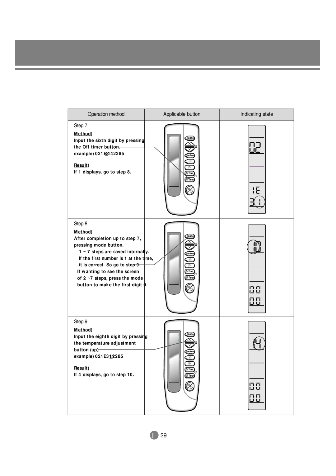 Samsung 3759 technical manual 2 ~7 steps, press the mode button to make the first digit 