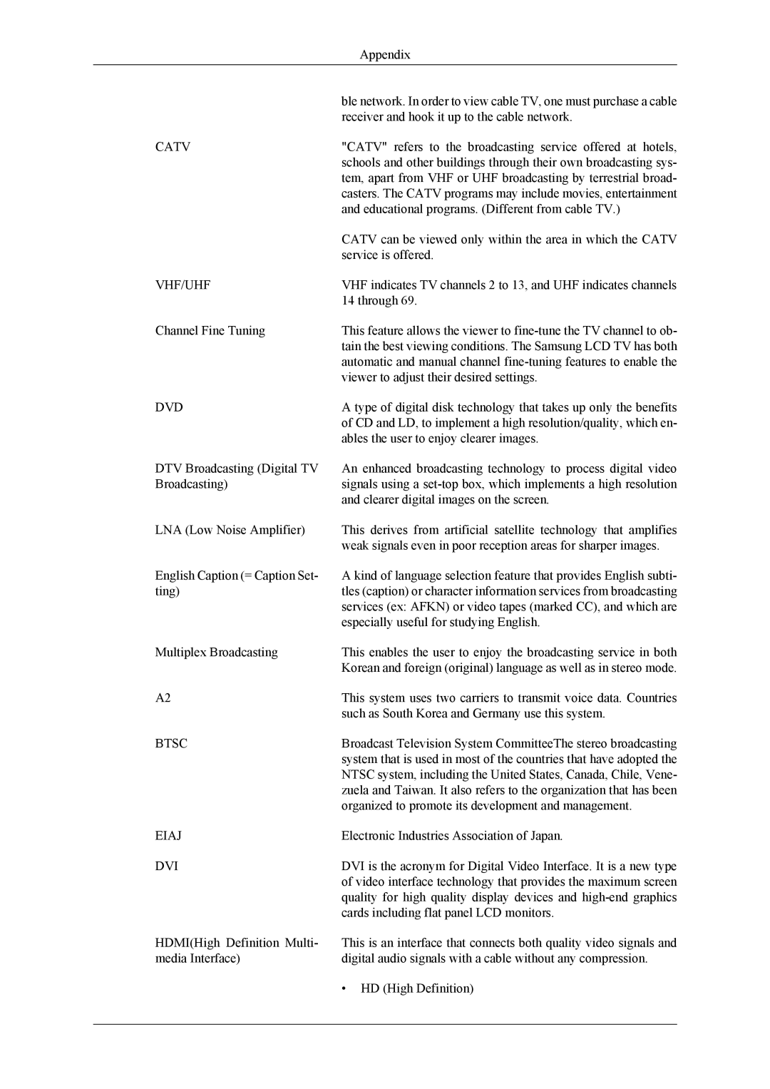 Samsung 400CXN, 460CXN, 460CXn user manual Eiaj 