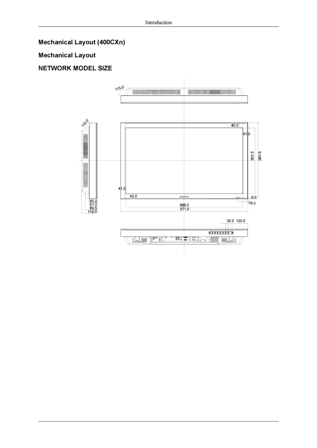 Samsung 400CXN, 460CXN, 460CXn user manual Mechanical Layout 400CXn 