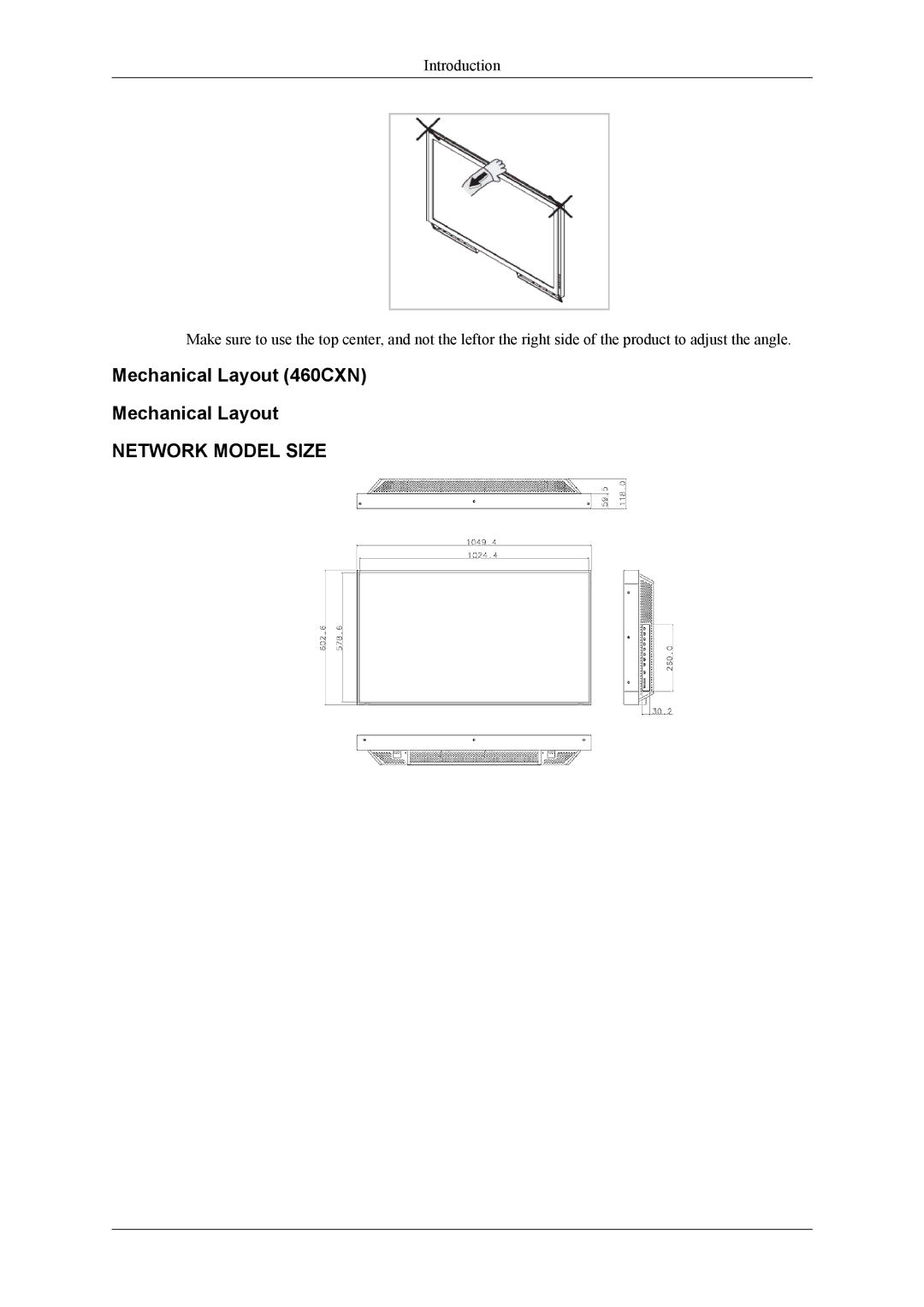 Samsung 400CXN, 460CXN, 460CXn user manual Mechanical Layout 460CXN 