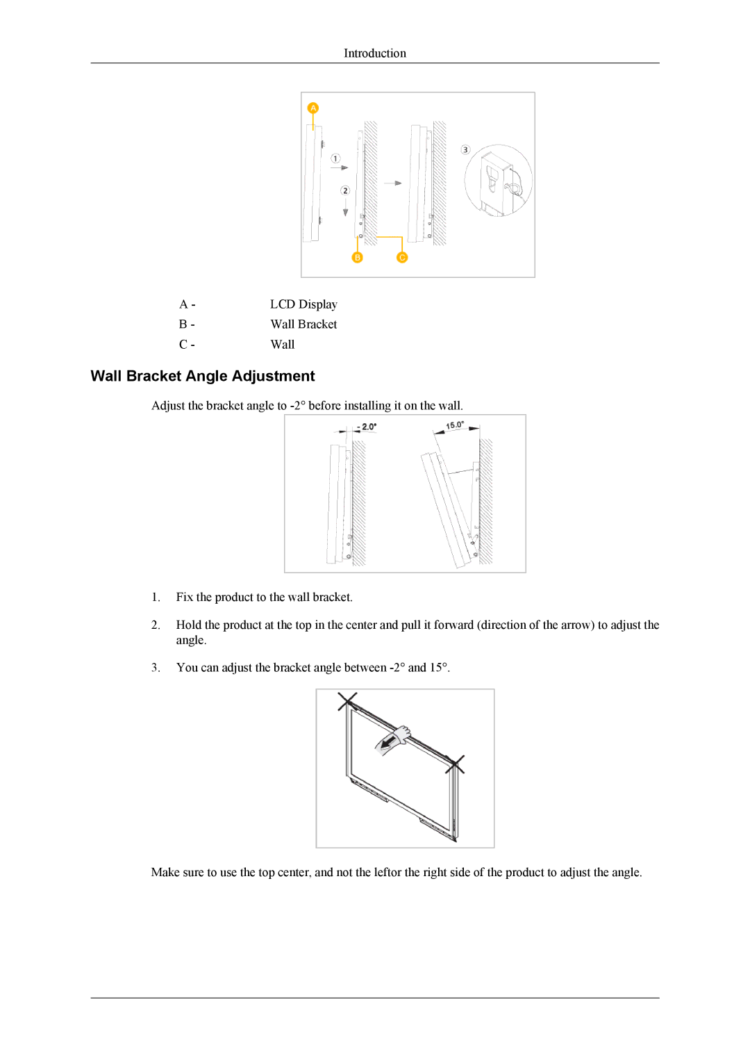 Samsung 460CXn, 400CXN, 460CXN user manual Introduction LCD Display Wall Bracket 