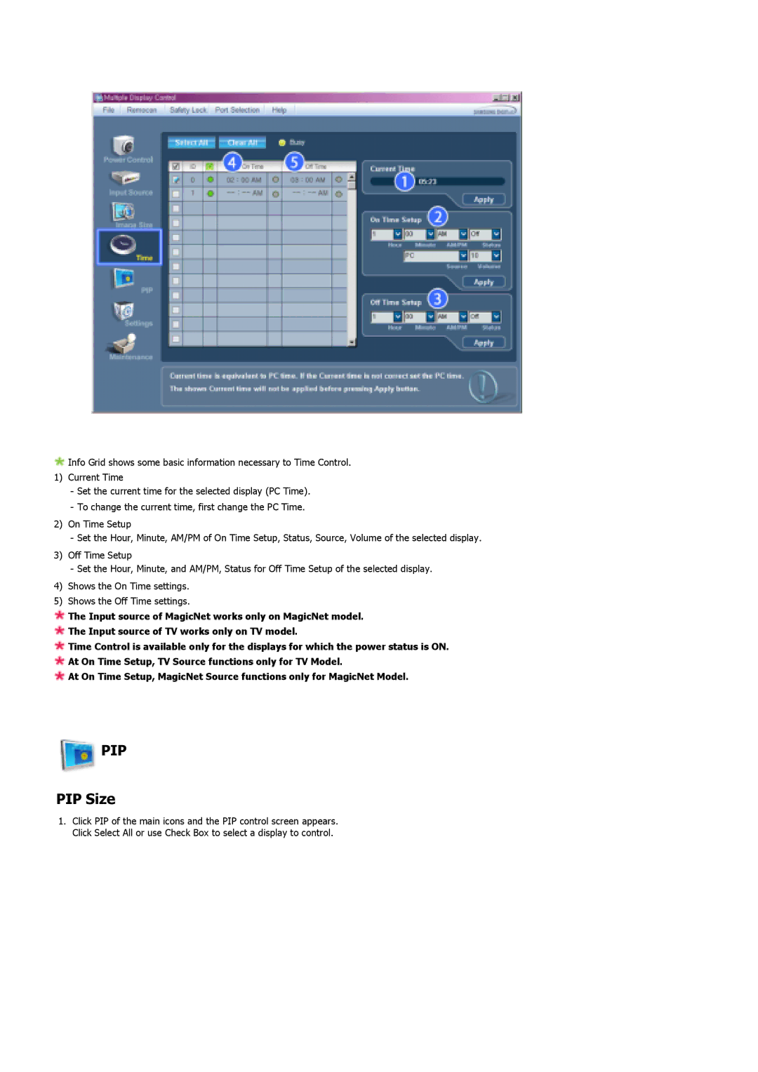 Samsung 460DX, 400DX specifications Pip, PIP Size 