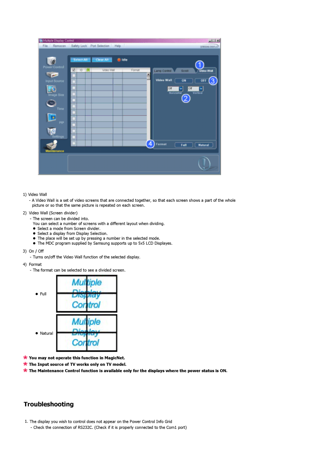 Samsung 400DX specifications Troubleshooting 