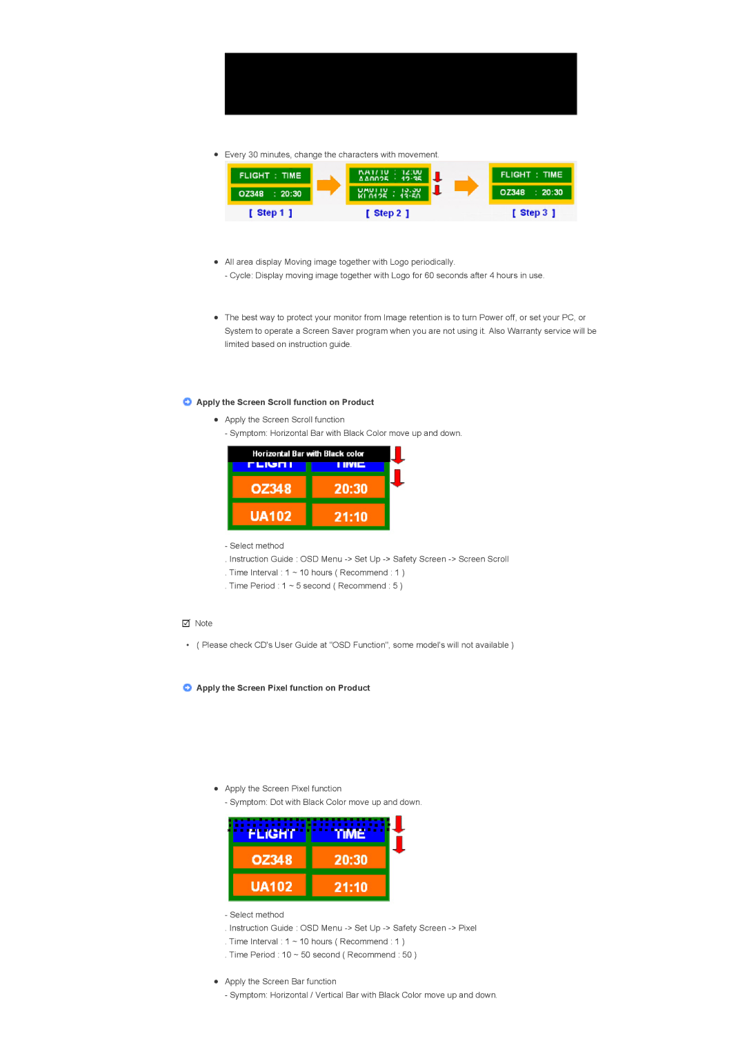 Samsung 400DX specifications Apply the Screen Scroll function on Product 