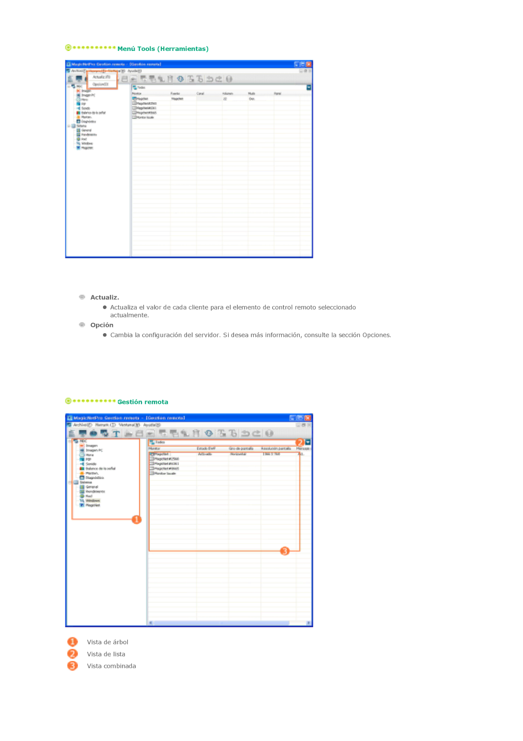 Samsung 400DXn, 460DXN manual Actualiz, Opción 