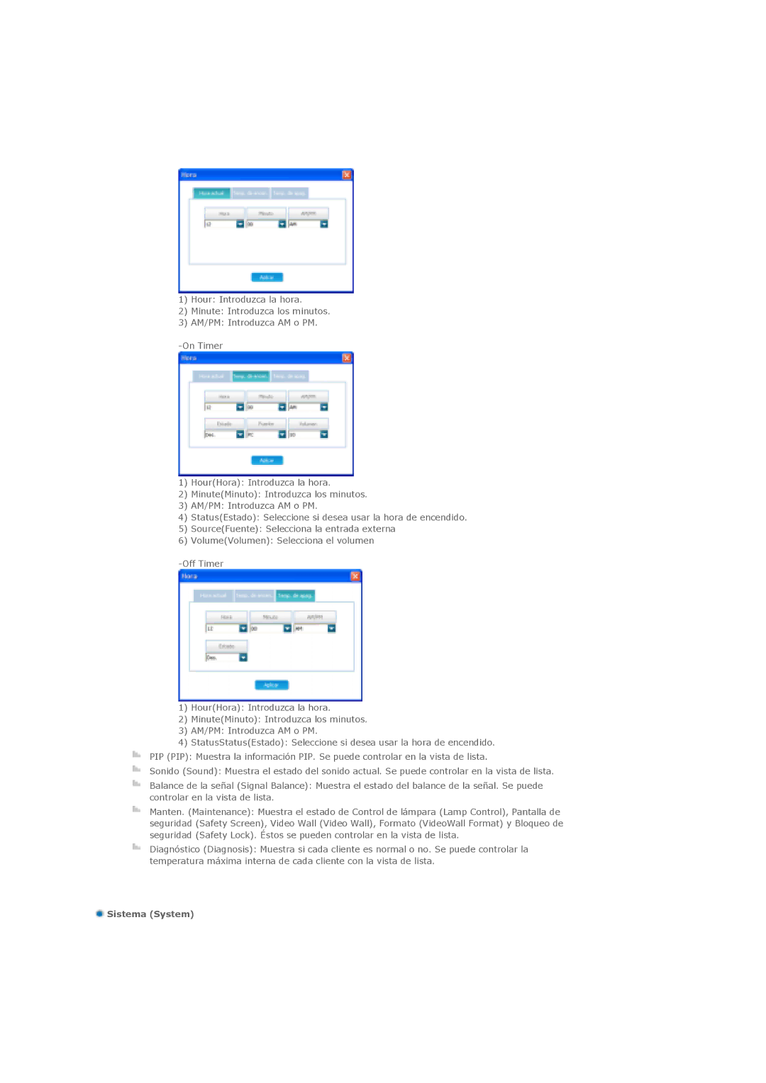 Samsung 400DXn, 460DXN manual Sistema System 